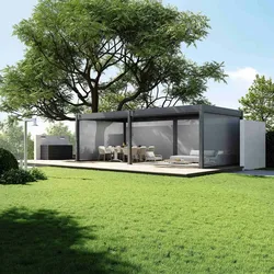 Weide Sonnenrollo für Weide Pergola  anthrazit