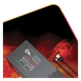 CSL RGB Gaming Mauspad, Gaming Mauspad - 800 x 300 mm XL Mousepad - LED Multi Color, Rote Sonne