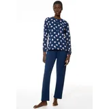 MEY Scribbled Dots Pyjama Blau 42