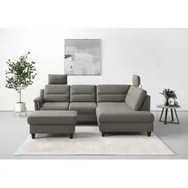 sit&more Ecksofa SIT & MORE "Farö L-Form", braun (schlamm), B:251cm H:90cm T:187cm, Sofas, Ecksofa, inklusive Federkern, wahlweise mit Bettfunktion und Bettkasten