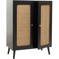 Mendler Highboard HWC-M38, Kommode Schrank Sideboard, Staufächer, Kubu Rattan