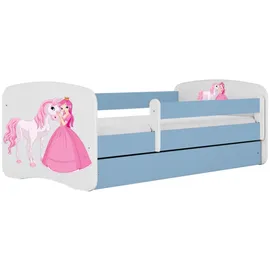 raumhirsch furniture Kinderbett mit Pferd 80 x 160 cm Holzwerkstoff blau