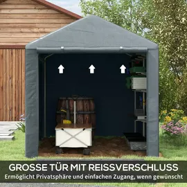Outsunny Garagenzelt, 1,6 x 2,18 x 1,72 m Lagerzelt mit UV-Schutz, Reißverschlusstür