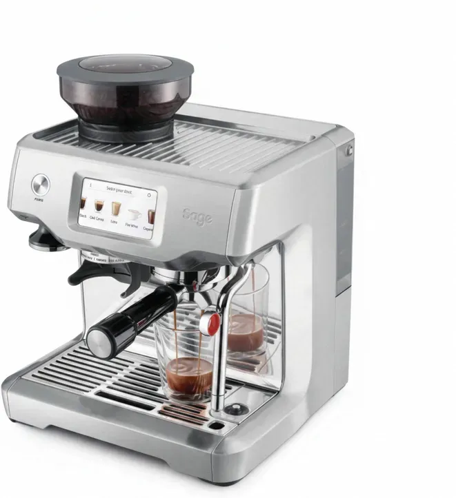 Sage Barista Touch Espressokocher mit integriertem Kegelmahlwerk, automatischer Milchschaum, 3-Sekunden-Aufheizzeit, Touchscreen-Display, Edelstahl