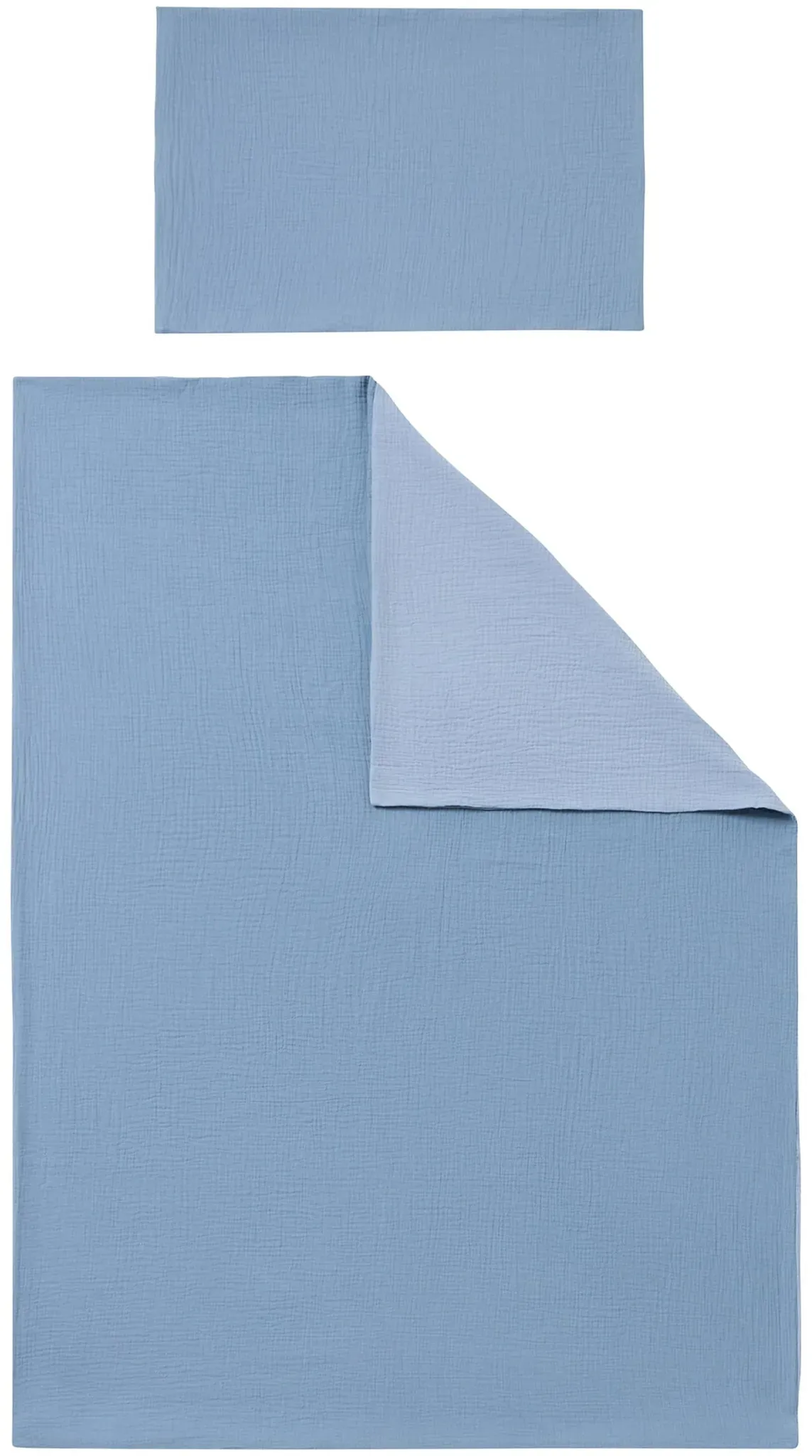 BORNINO HOME Wende-Bettwäsche Musselin 40x60/100x135 cm, blau