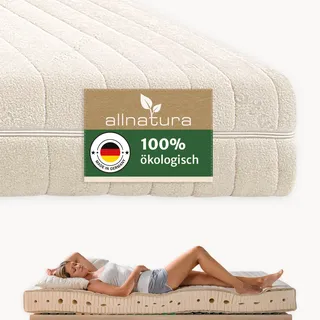 allnatura Naturlatex-Matratze Testsieger Stiftung Warentest Sanastar-Comfort - 90x200 cm, Medium (H3), Höhe: 16 cm - 7-Zonen-Stützsystem - In Deutschland hergestellt mit 100% Naturkautschuk