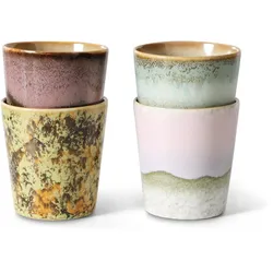 HKliving - 70's Kaffeebecher 230 ml, serendipity (4er-Set)
