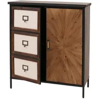 Mendler Apothekerkommode 94 x 80 x 35 cm Braun
