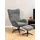 Actona Loungesessel ACTONA GROUP "Tina", grau (anthrazit), B:76cm H:105cm T:86cm, 100% Polyester, Sessel, mit Fußhocker, Dreh- und Kippfunktion für besonders bequemes Sitzen