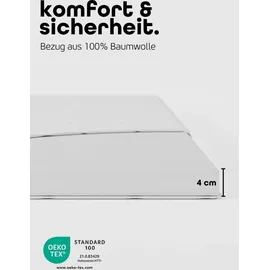 Sämann Laufgitter mit Matratze - grau - Premium Kollektion