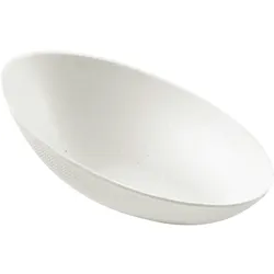 BIO Kleine Fingerfood Schale oval aus Zuckerrohr Weiss 20 Stück