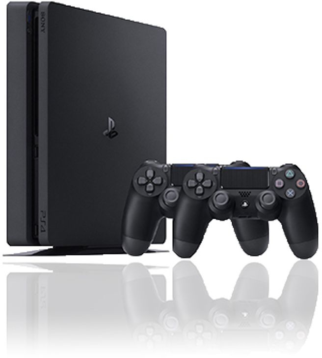 Sony Playstation 4 Slim 500GB, schwarz, inkl. 2 Controller