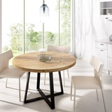 Dmora Fester-Tisch Carone, 120 x 120 x 75 cm, Nodi-Eiche