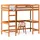 vidaXL Hochbett mit Schreibtisch 90 x 200 cm Kiefer massiv braun