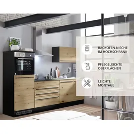 BASIC by Balculina Küchenzeile Jazz 260 cm anthrazit/artisan eiche/metallic braun