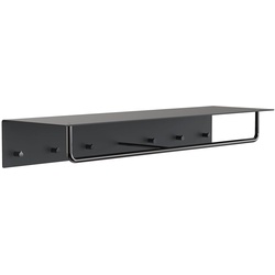 Frost - Unu Wandgarderobe mit Haken und Stange, 1000 mm, schwarz / schwarz