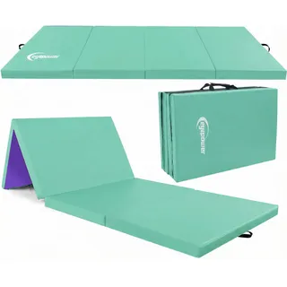 Eyepower Weichbodenmatte 180 x 60 x 5 cm - XL Turnmatte für Zuhause - Faltbare Gymnastikmatte (1-St), Bodenturnmatte - Klappbare Fitnessmatte - Fallschutzmatte für Kinder grün