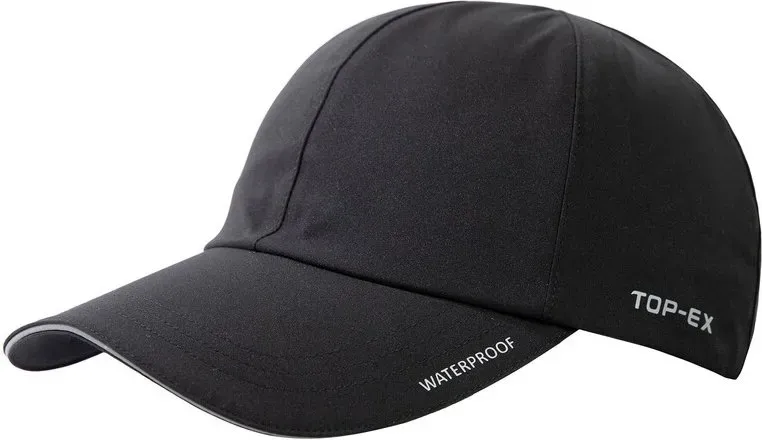 TOP-EX Wasserdichte All-Weather-Performance-Laufmütze, unstrukturierte Baseballmütze, Urban Storm, M/L, Schwarz