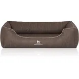 Knuffelwuff Hundebett Tampa Orthopädisch Kunstleder XXL 120 x 85cm Braungrau