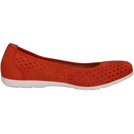 CAPRICE Damen Ballerinas aus Leder Bequem, Orange Suede), 38 EU