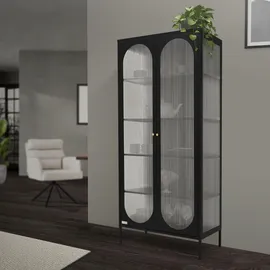 ML-Design Vitrinenschrank 80 x 175 x 40 cm Schwarz