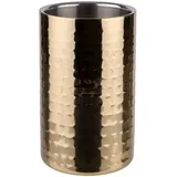 APS Flaschenkühler, Ø 12 cm außen, Ø 10 cm, innen, doppelwandig, Edelstahl, Hammerschlag Optik