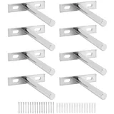 QWORK® 8 Stück Unsichtbar Regalträger - 100mm - Schwebende Regalhalterungen aus Massiveisen für Wand Montage Dekoration Kabinett Möbel