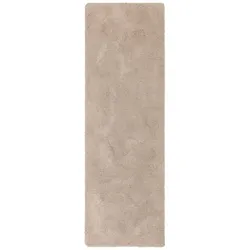 Hochflor-Läufer MY HOME "Desner, Hochflor Teppiche" Gr. 11, beige, B:67cm H:35mm L:230cm, Kunstfaser, Teppiche, Mikrofaser, weich, flauschig, Wohnzimmer, Läufer, Brücke, Flur