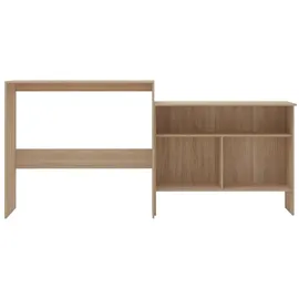 vidaXL Bartisch mit 2 Tischplatten 130 x 40 x 120 cm Eichenoptik