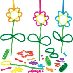 Anhänger-Bastelsets "Blume" mit Perlen (pro Set 5) Bastelsets