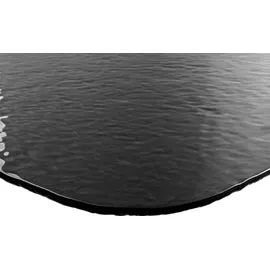 DeLife Esstisch Edge Boot 240x120 Reliefglas Rauchschwarz 3D-Design Kreuzgestell Rechteck Schwarz - Schwarz