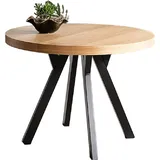 Design Esstisch GS-999 rund Echtholzfurnier ausziehbar Esszimmer - Naturbelassen