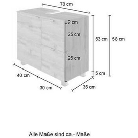 Held XORA Waschbeckenunterschrank BOGOTA - B/H/T ca. 70,00x53,00x35,00