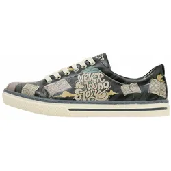 Sneaker DOGO "Sneaker Picture Perfect Damen Sneaker / Female", Damen, Gr. 38, Normalschaft, bunt (mehrfarbig, schwarz, lila), Lederimitat, Schuhe, Vegan