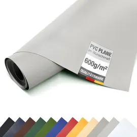 ANKO Planen LKW PVC Plane 600 g/m2 Meterware Abdeckplane matt (Lichtgrau, 3,2m x 9m) - Hellgrau
