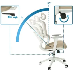 Bürostuhl / Drehstuhl ERGOMY I W Sitz Stoff / Rücken Netzstoff beige mybuero