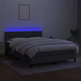 vidaXL Boxspringbett 140 x 200 cm Dunkelgrau