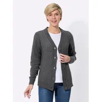 Witt Weiden Strickjacke in schwarz-steingrau-meliert | Gr.: 48