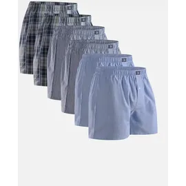 Danish Endurance Boxershorts American Boxers in blue/red mix | 4-Pack - Blau/Rot - M