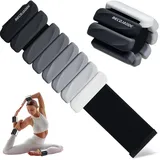 BECOJADDE Gewichtsmanschetten fuß 0.9 KG Je Gewichte für Beine und Arme Set 2 Ankle Weights Handgelenk Gewichte Knöchelgewichte Fussgewichte für Joggen Cardio Aerobic Krafttraining Schwarzverlauf