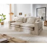 DeLife Big-Sofa Elfenbeinfarben 2-Sitzer