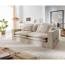 DeLife Big-Sofa Elfenbeinfarben 2-Sitzer