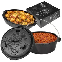 FEUERGOTT Dutch Oven 6 l Gusseisen schwarz