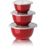 Rosti Margrethe Mini-Schüssel-Set 0,25 + 0,5 + 0,75 L, Rot, Schüssel - Rot