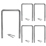 Baumarktplus 5 x Fahrradanlehnbügel 118 x 78 cm Edelstahl Ø 60 mm grau Typ U Einbetonieren Fahrradständer Parker Typ u