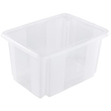 keeeper Aufbewahrungsbox mit Dreh-/Stapelsystem, 38 x 28,5 x 20,5 cm, 15 Liter, natur (15 l, Emil, Transparent