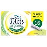 Lil-Lets Bio-Tampons ohne Applikator | 16 normale Tampons | leichter bis mittlerer Durchfluss