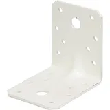 GAH Alberts Alberts Schwerlast-Winkelverbinder mit Sicke verzinkt, weiß kunststoffbeschichtet | 70 x 70 x 55 mm | 50er Set