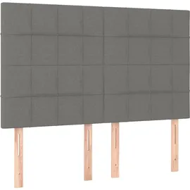 vidaXL Boxspringbett mit Matratze & LED Dunkelgrau 140x190 cm Stoff