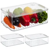 Relaxdays Kühlschrank Organizer 3er Set transparent
